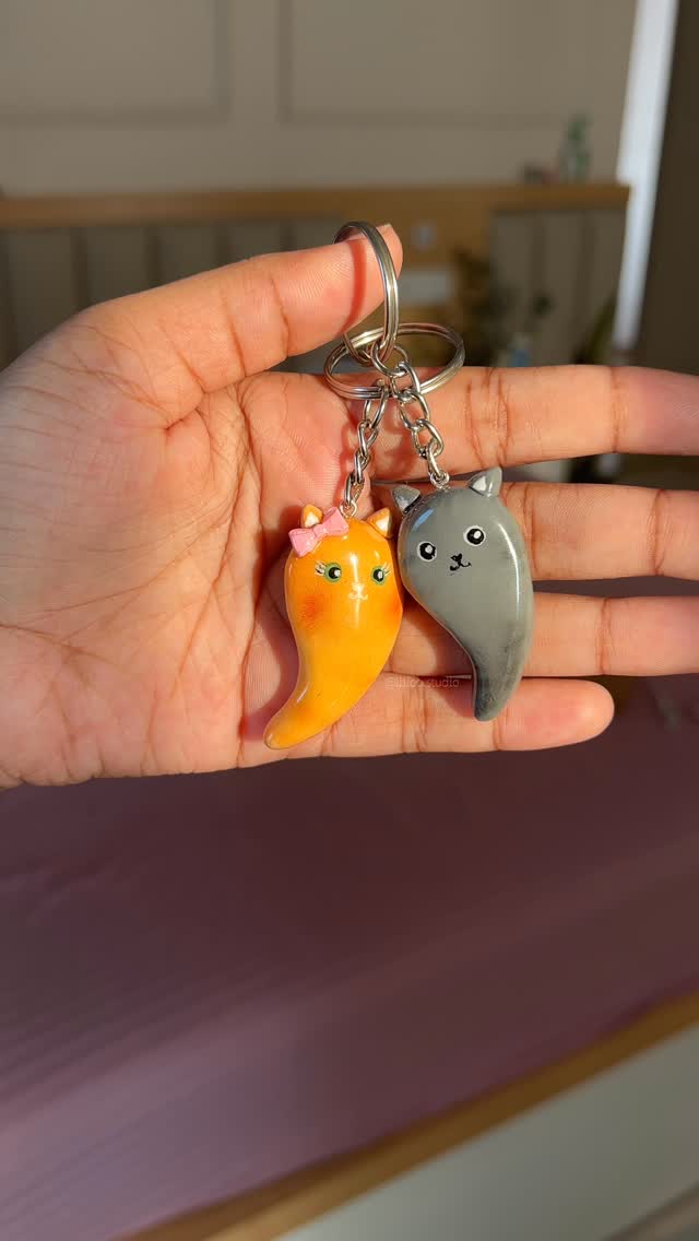 Couple Cat Keychains
